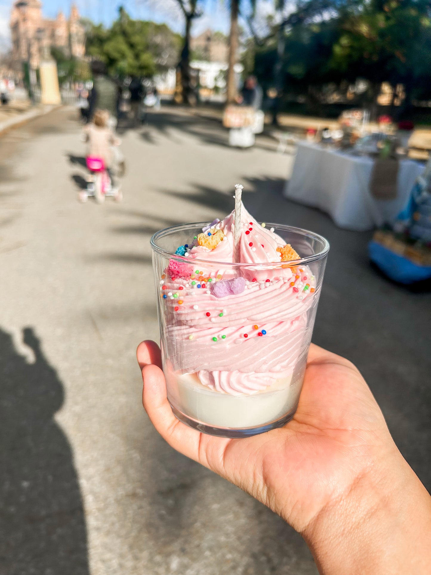 Vela de caramelo de vainilla con frambuesa 🍭🧁